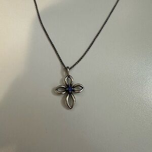 James Avery Avery Remembrance Birthstone Cross Pendant (Sapphire)